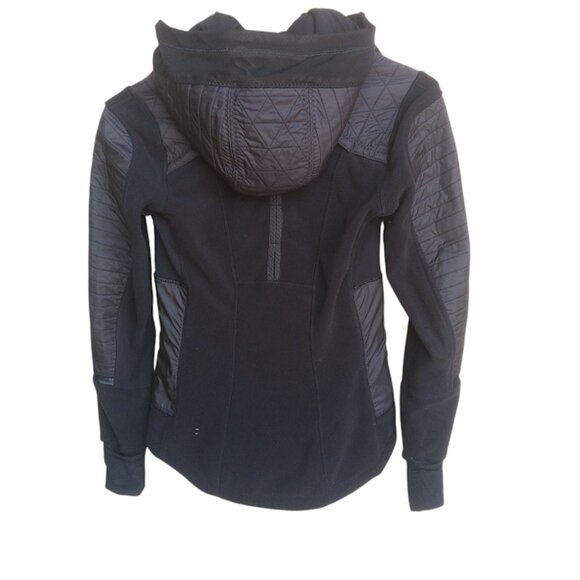 LULULEMON | 'Fleecy keen' Black Fleece Jacket  ZIp Up Fleece Removable Hood 4 - Picture 4 of 15